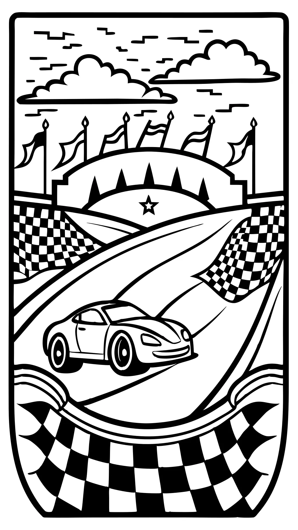 race car coloring page free